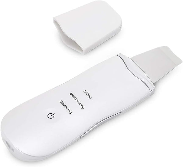 Portable Blackhead Removal Ultrasonic Facial Cleaner Rechargeable Face Skin Scrubber Cleaning Skin Peeling Extractor White